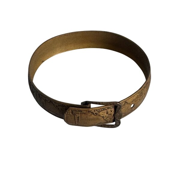 1933 Worlds Fair Etched Brass Childs Bracelet 5.5"  Vintage Collectible - Picture 4 of 5